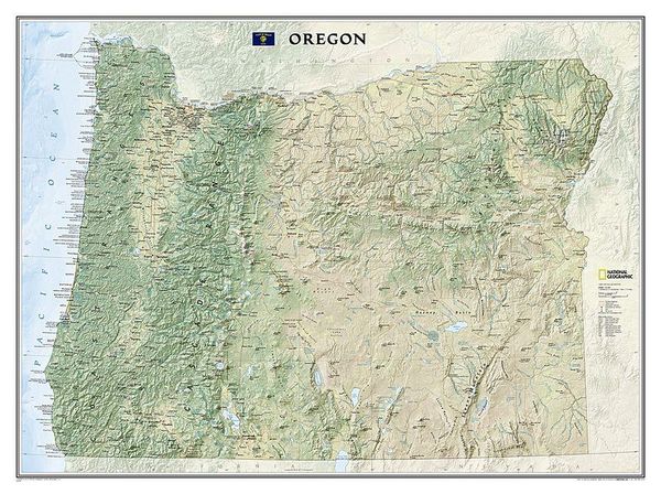 Produktbild: National Geographic Oregon Wall Map (40.5 X 30.25 In)
