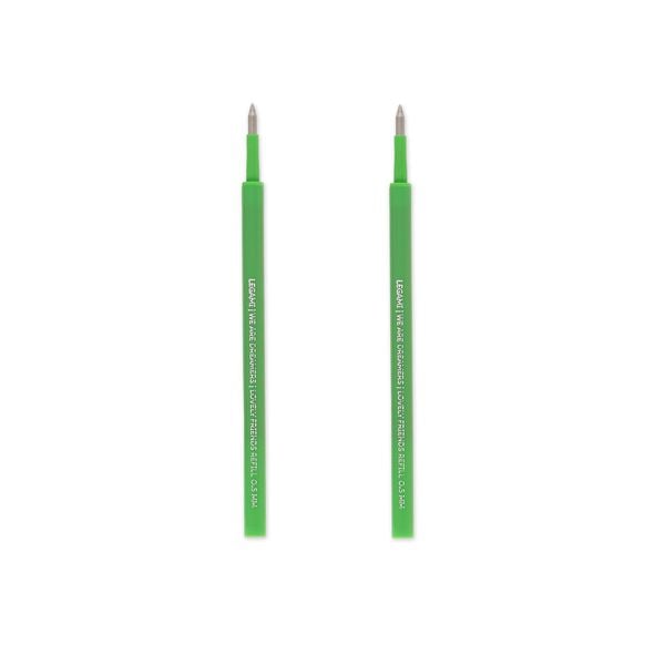 Produktbild: Legami 2 Set mit 2 Ersatzpatronen f&uuml;r Gelstift - Lovely Friends - Gr&uuml;n