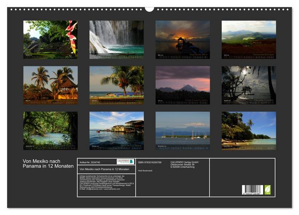 Produktbild: Von Mexiko nach Panama in 12 Monaten (Wandkalender 2026 DIN A2 quer), CALVENDO Monatskalender