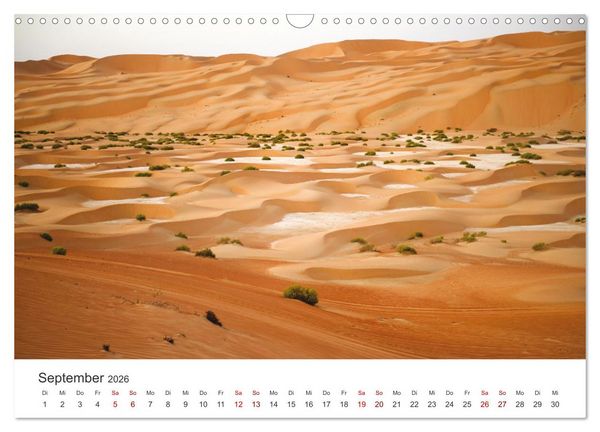 Produktbild: Die D&uuml;nen in der W&uuml;ste von Abu Dhabi (Wandkalender 2026 DIN A3 quer), CALVENDO Monatskalender
