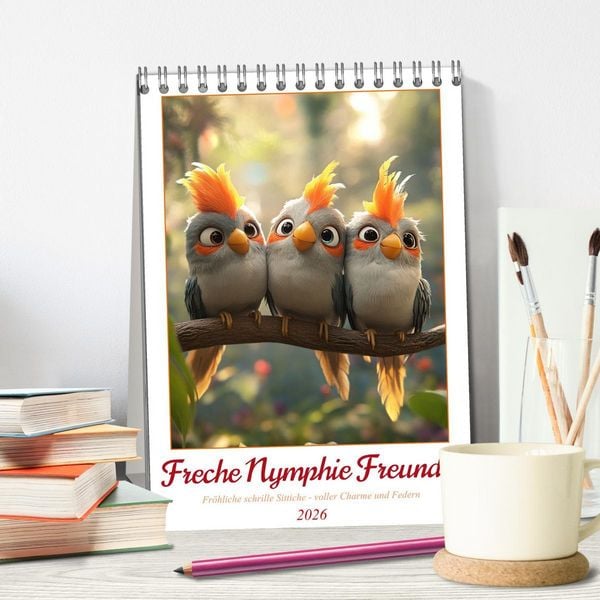 Produktbild: Freche Nymphie Freunde (Tischkalender 2026 DIN A5 hoch), CALVENDO Monatskalender