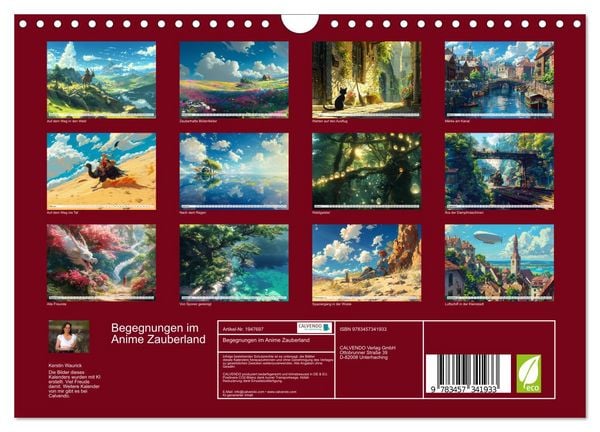 Produktbild: Begegnungen im Anime Zauberland (Wandkalender 2026 DIN A4 quer), CALVENDO Monatskalender