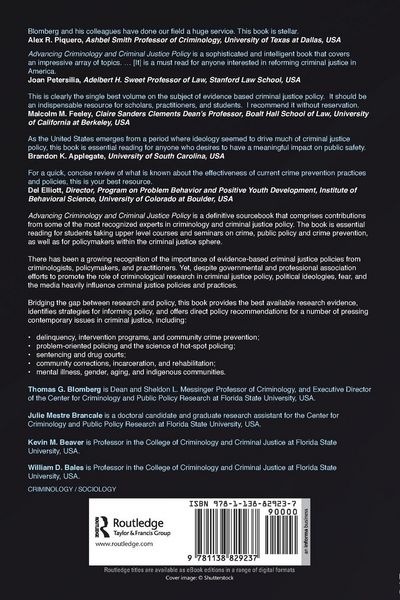 Produktbild: Advancing Criminology and Criminal Justice Policy