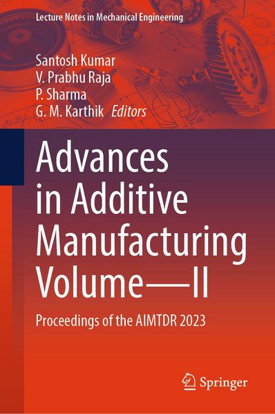Produktbild: Advances in Additive Manufacturing Volume-II