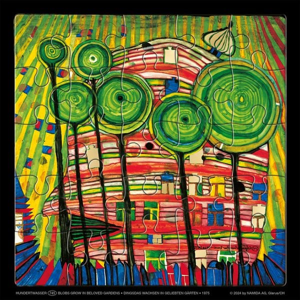 Produktbild: Hundertwasser Puzzle mit Gru&szlig;karte