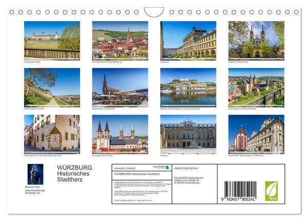 Produktbild: W&Uuml;RZBURG Historisches Stadtherz (Wandkalender 2026 DIN A4 quer), CALVENDO Monatskalender