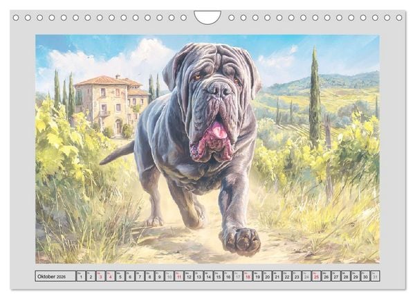 Produktbild: Mastino Napoletano. Die wuchtigen Molosser im Painting-Stil (Wandkalender 2026 DIN A4 quer), CALVENDO Monatskalender