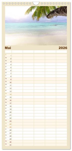 Produktbild: Familienplaner 2026 - Malediven, Perle im Indischen Ozean mit 5 Spalten (Wandkalender, 21 x 45 cm) CALVENDO