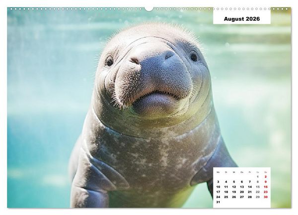 Produktbild: Manatees. Faszinierende Rundschwanzseek&uuml;he (hochwertiger Premium Wandkalender 2026 DIN A2 quer), Kunstdruck in Hochglanz