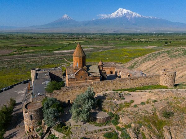 CALVENDO Puzzle Kloster Chor Virap mit Ararat | 1000 Teile Lege-Größe 64x48cm Foto-Puzzle für glückliche Stunden