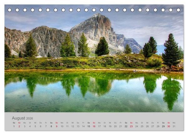 Produktbild: Traumkulissen in den Dolomiten (Tischkalender 2026 DIN A5 quer), CALVENDO Monatskalender