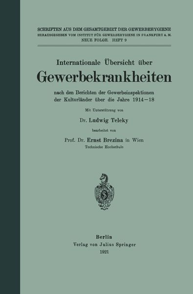 Produktbild: Internationale &Uuml;bersicht &uuml;ber Gewerbekrankheiten
