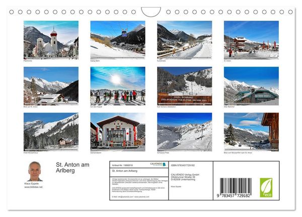Produktbild: St. Anton am Arlberg (Wandkalender 2026 DIN A4 quer), CALVENDO Monatskalender