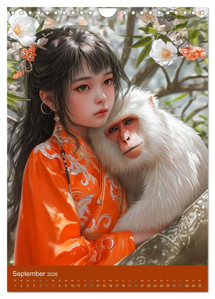 Produktbild: Chinesische Tierkreiszeichen - Fantasie-Zodiak im Stil des alten Chinas (Wandkalender 2026 DIN A4 hoch), CALVENDO Monatskalender