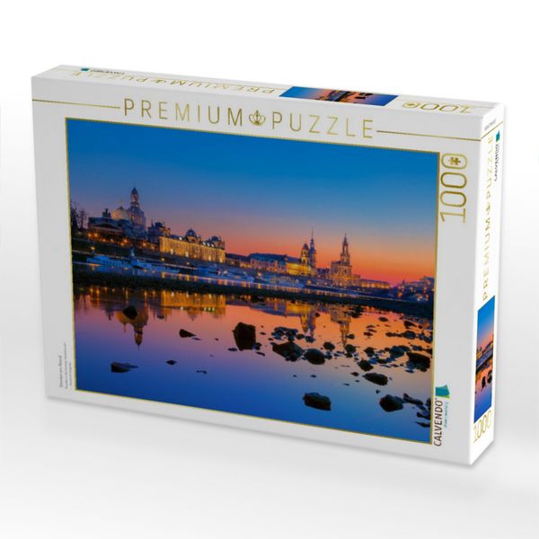 Produktbild: CALVENDO Puzzle Dresden am Abend | 1000 Teile Lege-Gr&ouml;&szlig;e 64x48cm Foto-Puzzle f&uuml;r gl&uuml;ckliche Stunden