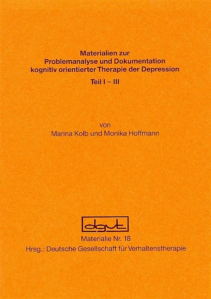 Produktbild: Problemanalyse und Dokumentation kognitiv orientierter Therapie der Depression