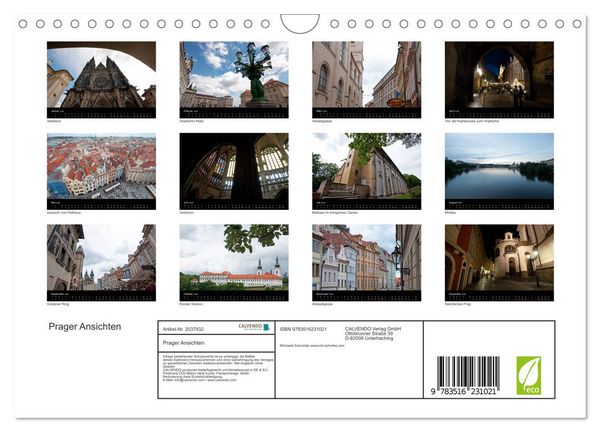 Produktbild: Prager Ansichten (Wandkalender 2026 DIN A4 quer), CALVENDO Monatskalender