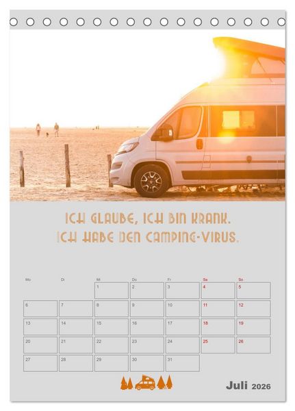 Produktbild: Camping - Hotel kann jeder! (Tischkalender 2026 DIN A5 hoch), CALVENDO Monatskalender