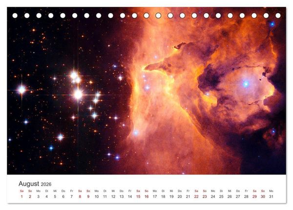 Produktbild: Nebel & Galaxien - Faszination Weltraum (Tischkalender 2026 DIN A5 quer), CALVENDO Monatskalender