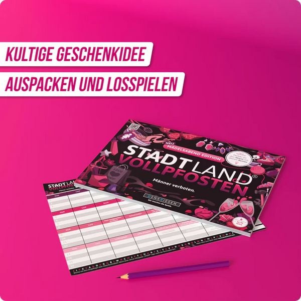Produktbild: DENKRIESEN - STADT LAND VOLLPFOSTEN&reg; - M&Auml;DELSABEND EDITION "M&auml;nner verboten." - A4