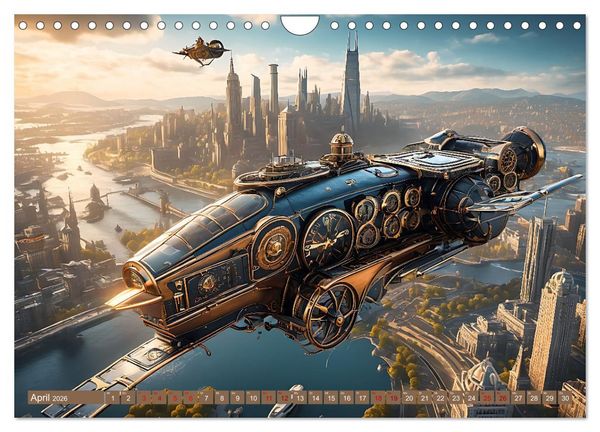 Produktbild: Steampunk Flugmaschinen (Wandkalender 2026 DIN A4 quer), CALVENDO Monatskalender