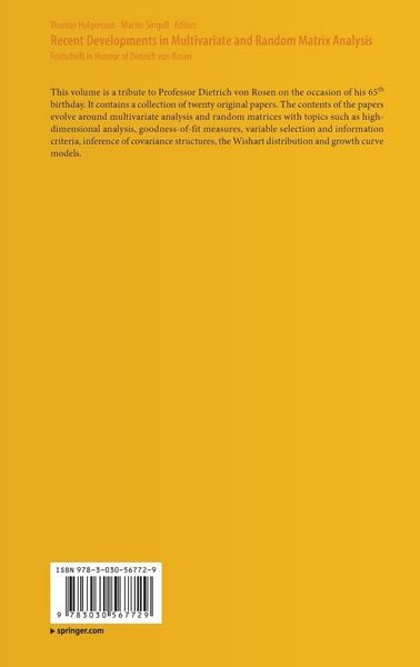 Produktbild: Recent Developments in Multivariate and Random Matrix Analysis