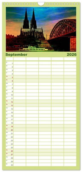 Produktbild: Familienplaner 2026 - K&ouml;ln mit 5 Spalten (Wandkalender, 21 x 45 cm) CALVENDO