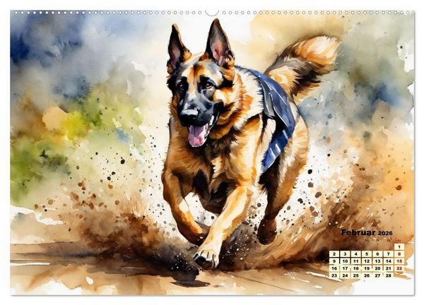 Produktbild: Deutsche Sch&auml;ferhunde - Klassiker rund um den Globus (hochwertiger Premium Wandkalender 2026 DIN A2 quer), Kunstdruck in Hochglanz