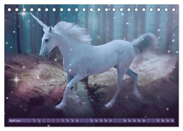 Produktbild: Einhorn Love - Fantasiewelt (Tischkalender 2026 DIN A5 quer), CALVENDO Monatskalender