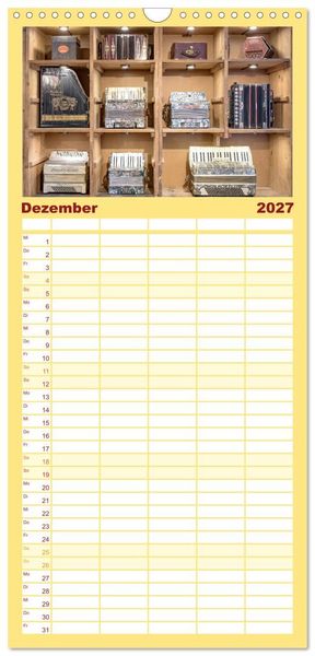 Produktbild: Familienplaner 2027 - Akkordeon, Hast Du da noch T&ouml;ne? mit 5 Spalten (Wandkalender, 21 x 45 cm) CALVENDO