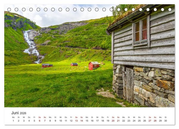 Produktbild: Wasserf&auml;lle in Norwegen (Tischkalender 2026 DIN A5 quer), CALVENDO Monatskalender