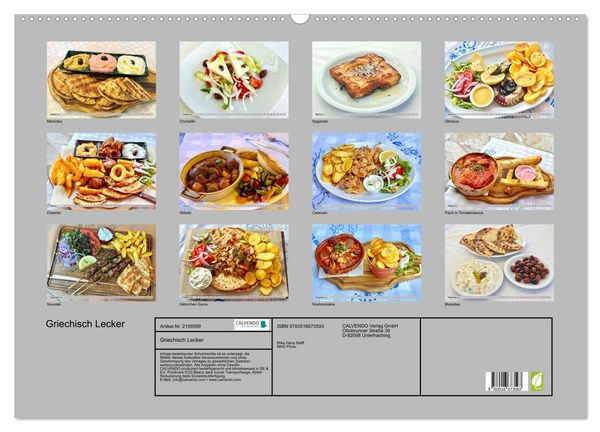 Produktbild: Griechisch Lecker (Wandkalender 2026 DIN A2 quer), CALVENDO Monatskalender