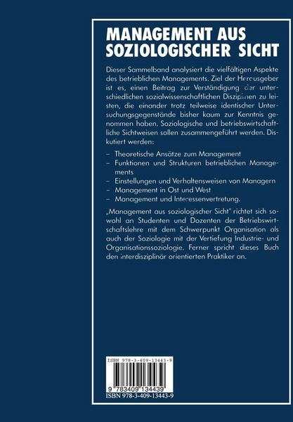 Produktbild: Management aus soziologischer Sicht