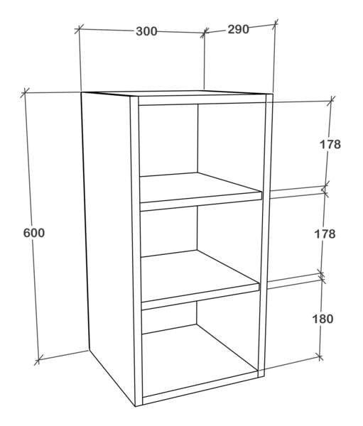 Produktbild: Wandregal B. 30 cm H&auml;ngeschrank K&uuml;che Esilo