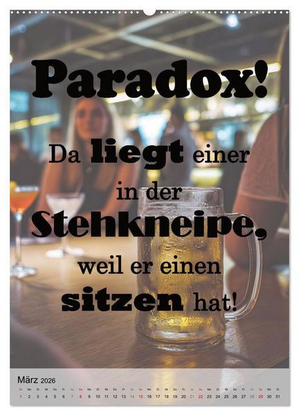 Produktbild: Paradoxien, Widerspr&uuml;che in sich (hochwertiger Premium Wandkalender 2026 DIN A2 hoch), Kunstdruck in Hochglanz