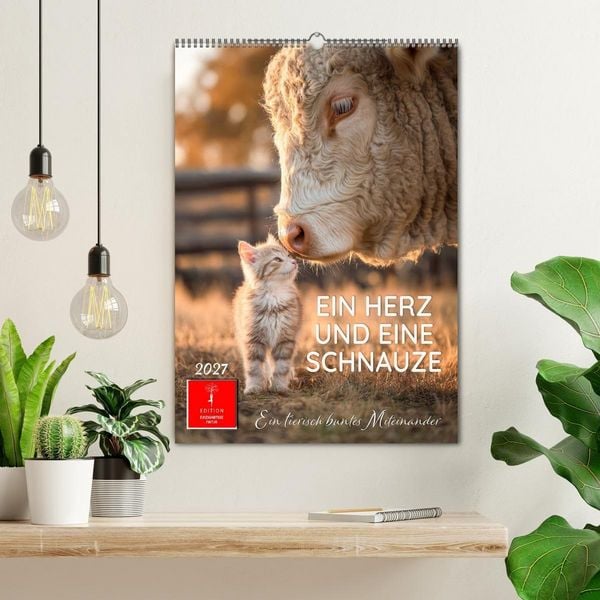 Produktbild: Ein Herz und eine Schnauze - Ein tierisch buntes Miteinander (Wandkalender 2027 DIN A2 hoch), CALVENDO Monatskalender