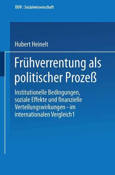Produktbild: Fr&uuml;hverrentung als politischer Proze&szlig;
