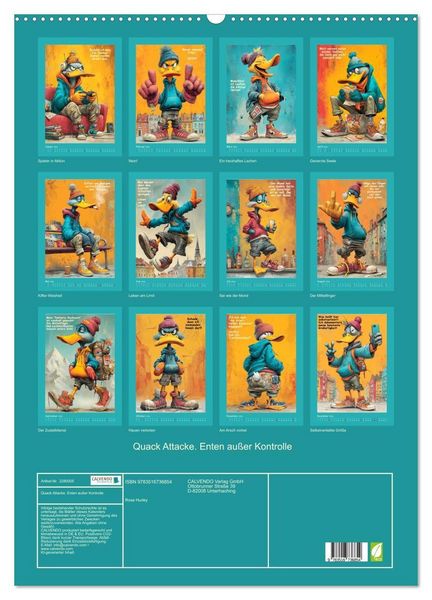 Produktbild: Quack Attacke. Enten au&szlig;er Kontrolle (Wandkalender 2026 DIN A2 hoch), CALVENDO Monatskalender