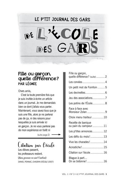 Produktbild: Le p'tit journal des gars de l'&eacute;cole des gars, Vol. 1, No 3