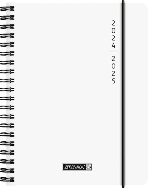 Schülerkalender 2024/2025 'Plain White', 2 Seiten = 1 Woche, A6, 208 Seiten, weiß
