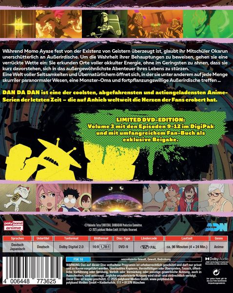 Produktbild: DAN DA DAN - Staffel 1, Volume 3 LTD. - Mit Fan-Buch