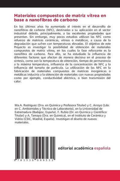 Produktbild: Materiales compuestos de matriz v&iacute;trea en base a nanofibras de carbono