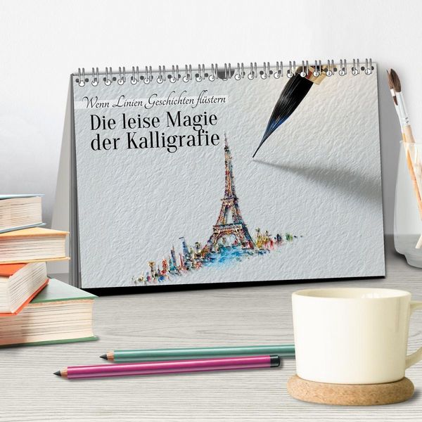 Produktbild: Die leise Magie der Kalligrafie (Tischkalender 2026 DIN A5 quer), CALVENDO Monatskalender
