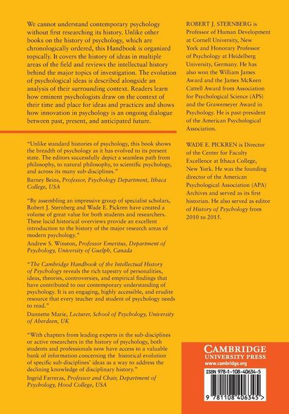 Produktbild: The Cambridge Handbook of the Intellectual History of Psychology