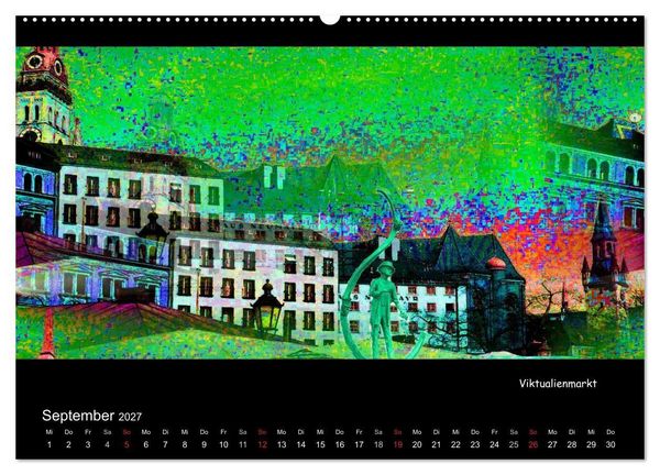 Produktbild: M&uuml;nchen digital (hochwertiger Premium Wandkalender 2027 DIN A2 quer), Kunstdruck in Hochglanz