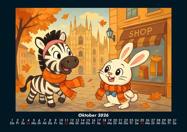 Produktbild: Zara & Bouncy in Italien 2026 Fotokalender DIN A4