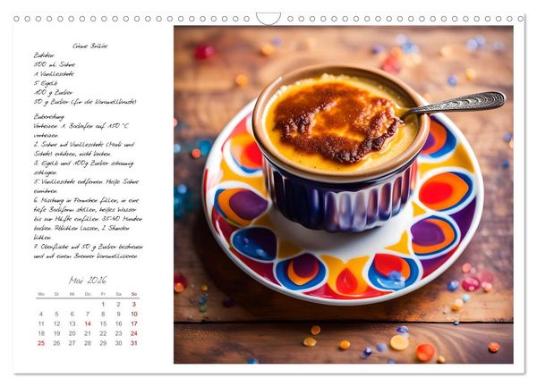 Produktbild: Naschkatzentr&auml;ume - S&uuml;ndhaft leckere Desserts mit einfachen Rezepten (Wandkalender 2026 DIN A3 quer), CALVENDO Monatskalender