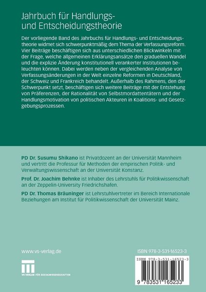 Produktbild: Jahrbuch f&uuml;r Handlungs- und Entscheidungstheorie