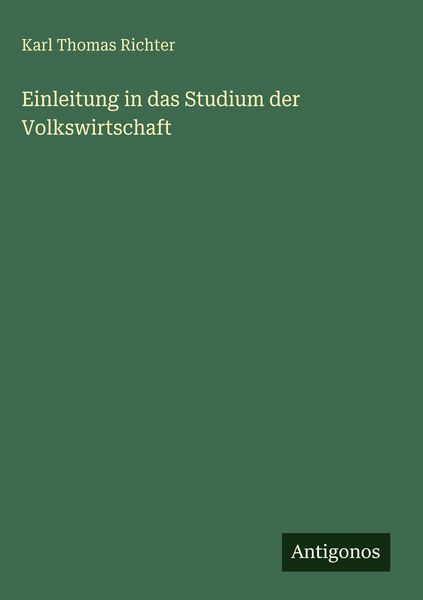 Produktbild: Einleitung in das Studium der Volkswirtschaft
