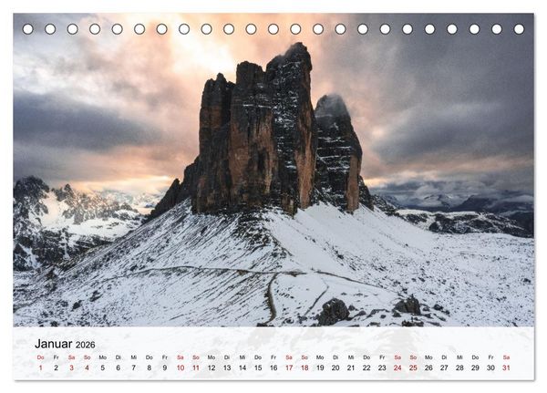 Produktbild: Die Dolomiten - Faszination Berge (Tischkalender 2026 DIN A5 quer), CALVENDO Monatskalender